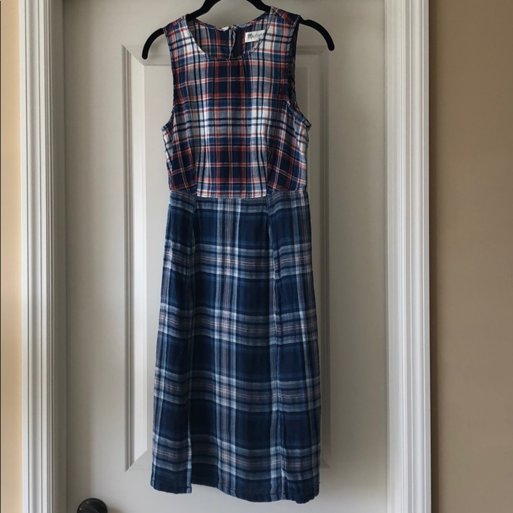 Madewell indigo plaid dress - size 2